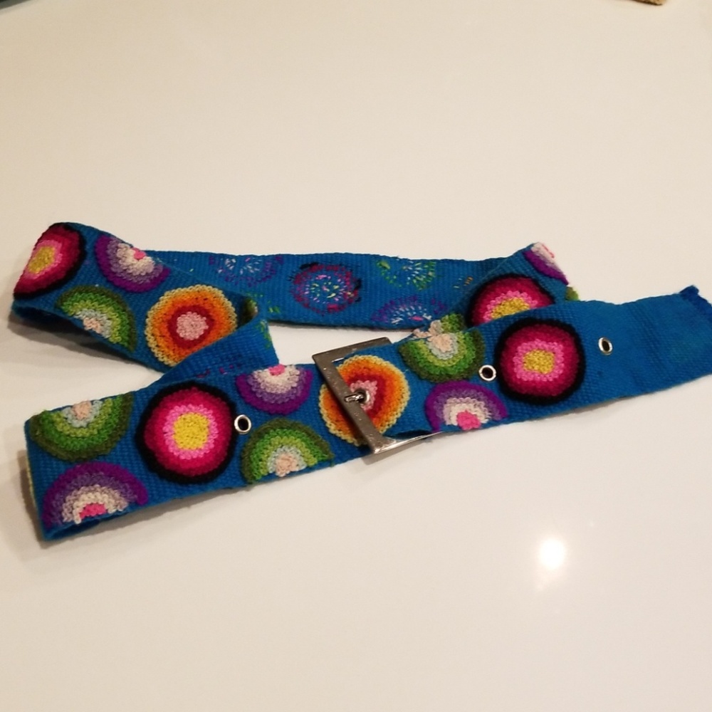 Hand embroidered Peruvian wool belt